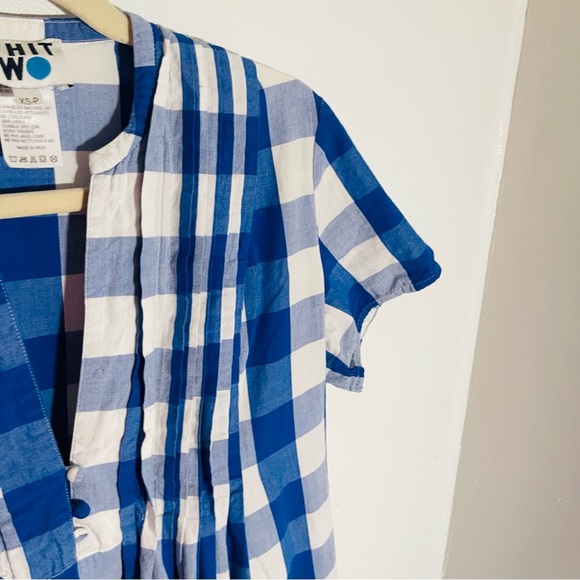 Anthropologie WHIT TWO Gingham Tiered Midi Dress Preppy Coastal Spring Summer - Picture 6 of 10